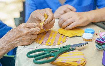 Residents at Rubislaw Care Home Aberdeen crafting