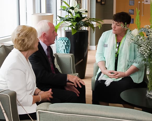 Visitors Chatting with Staff