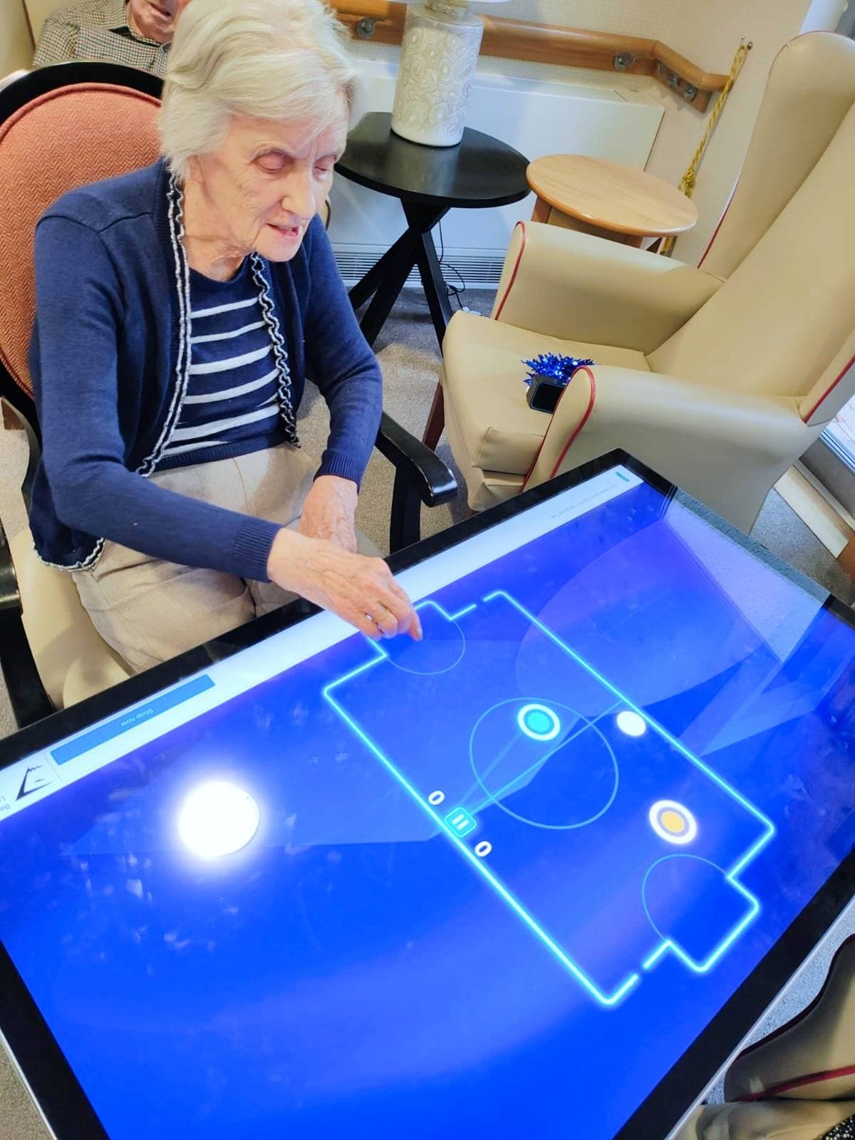 sensory play big ipad and resident playing a game